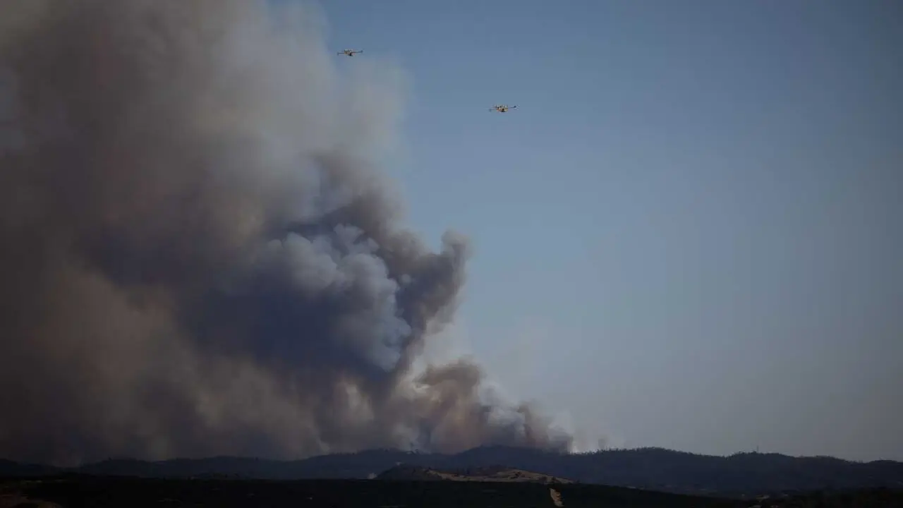 Imagen de zona afectada por el incendio de Niebla (Huelva). 