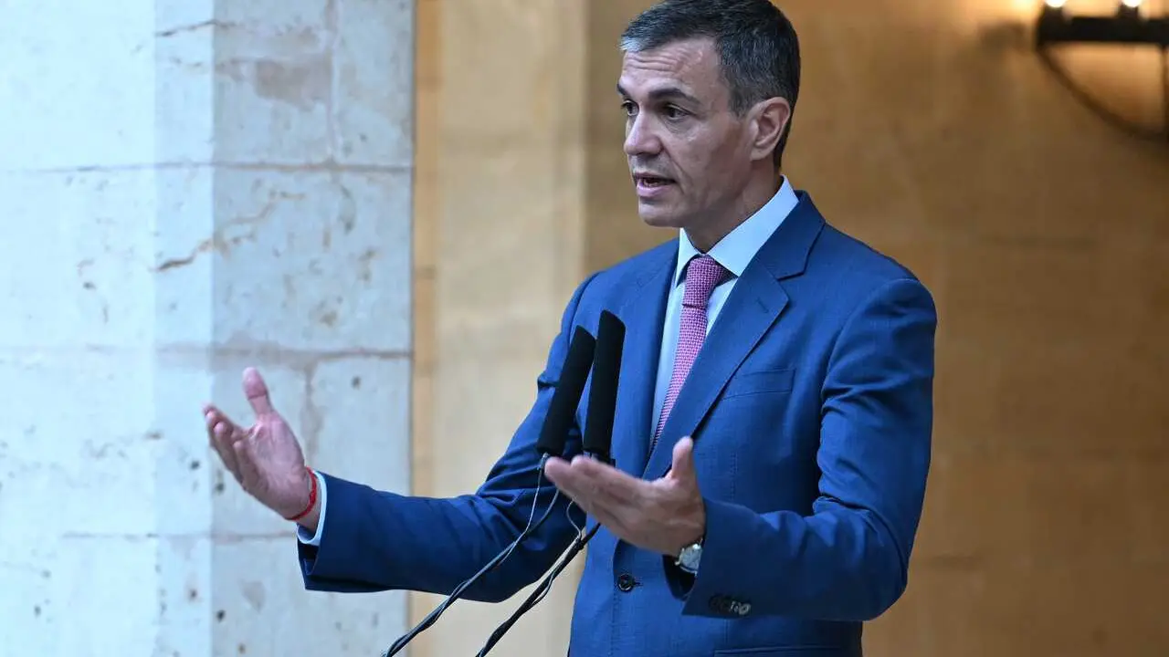 El presidente del Gobierno, Pedro S&aacute;nchez, durante su comparecencia de prensa, a 29 de julio de 2026, en Palma de Mallorca, Baleares (Espa&ntilde;a). 