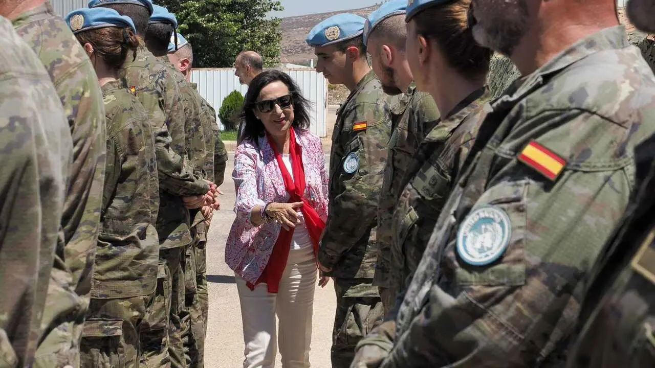 La ministra de Defensa, Margarita Robles, visita las tropas espa&ntilde;olas que forman parte de la Fuerza Provisional de las Naciones Unidas en el L&iacute;bano (UNIFIL) en la base &lsquo;Miguel de Cervantes', en Marjayoun (L&iacute;bano)