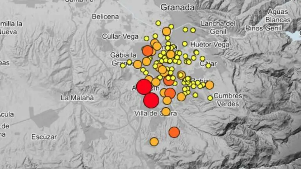 La actividad s&iacute;smica pierde intensidad en Granada y su &aacute;rea metropolitana.