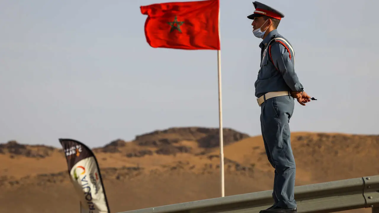 Ambiance, Moroccan police during the Rallye du Maroc 2021, from October 8 to 13, 2021 in Zagora, Morocco - Photo Julien Delfosse / DPPI