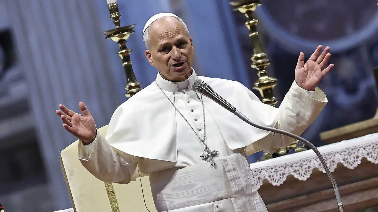 26 August 2026, Vatican, Vatican City: POPE LEO XIV leads his Wednesday's General Audience in St. Peter's Basilica at the Vatican. Photo: Evandro Inetti/ZUMA Press Wire/dpa