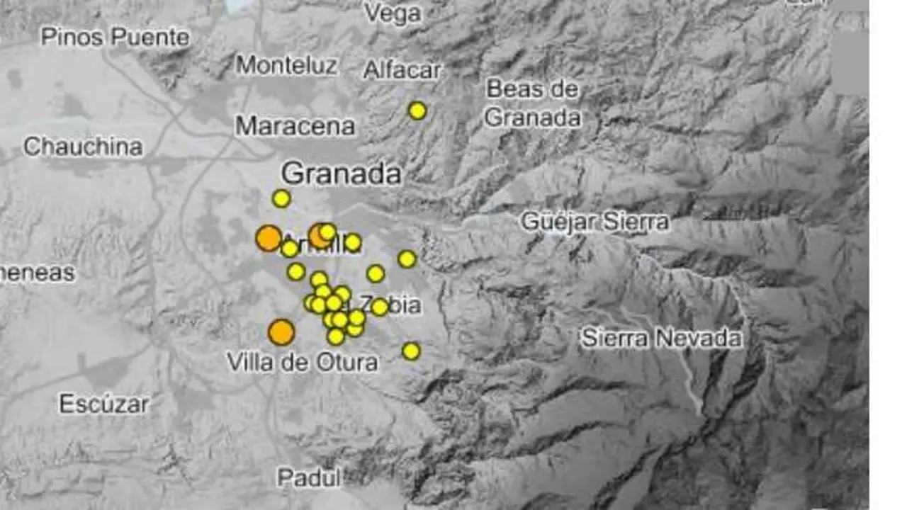 Seismos en las &uacute;ltimas horas en Granada y su &aacute;rea metropolitana