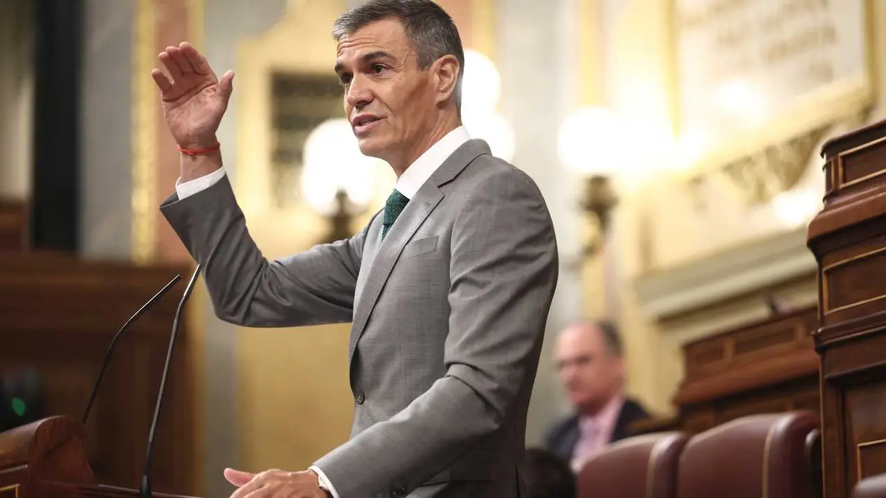 El presidente del Gobierno, Pedro S&aacute;nchez, comparece durante una sesi&oacute;n plenaria en el Congreso 