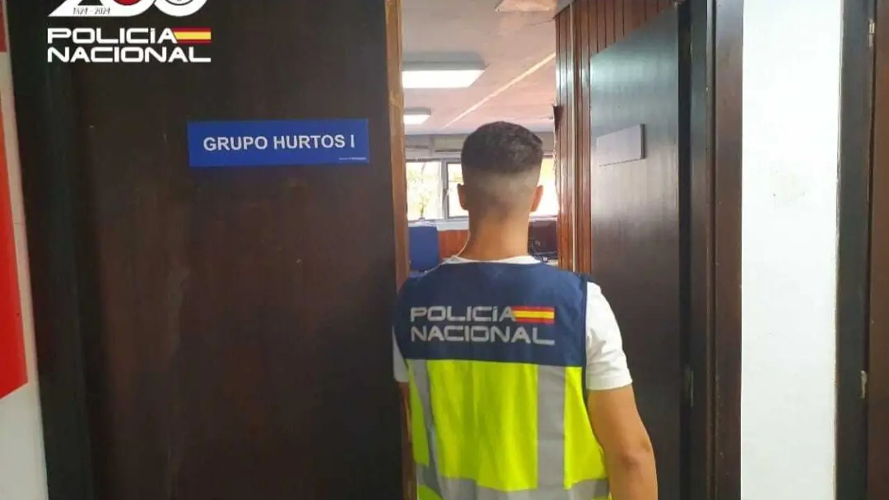 Un agente de la Polic&iacute;a Nacional, de espaldas.