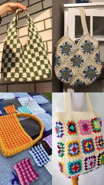 Bolsos de crochet.