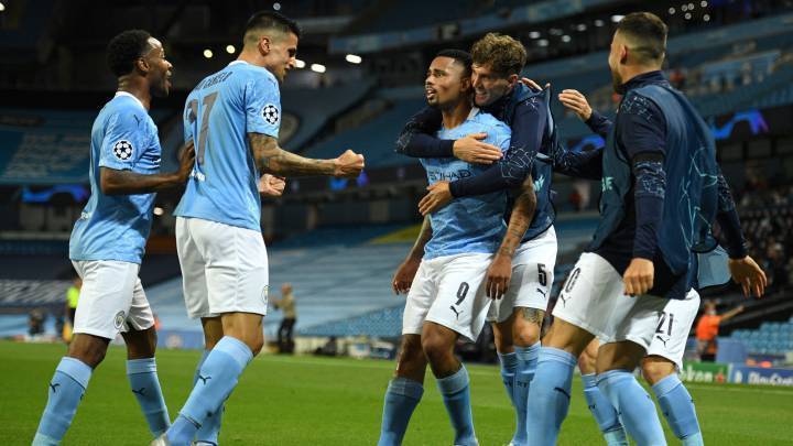 Celebración del segundo gol del City