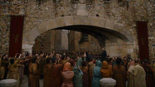 Arco de la Estrella de Cáceres en una escena de Juego de Tronos